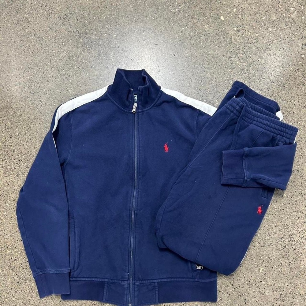 90s Polo Ralph Lauren Full Track Suit Jacket and Pants (Size M)